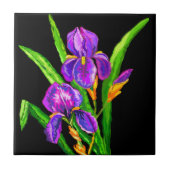 Lila Iris Blume Keramik Tile - Farbe auswählen Fliese (Vorderseite)