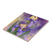 Lila Iris Blume Keramik Tile Fliese (Seite)