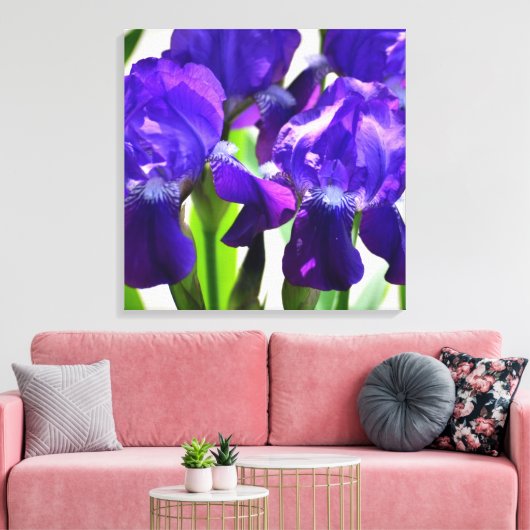 Lila Iris-Blume Leinwanddruck (Insitu (Wohnzimmer))
