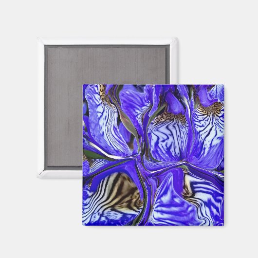 Lila Iris-Blume Magnet (Vorderseite/Rückseite)