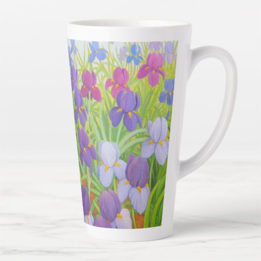 Lila Iris Blume Malerei Milchtasse (Rechts)