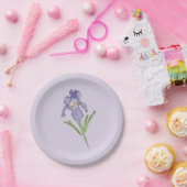 Lila Iris Blume Malerei Pappteller (Party)