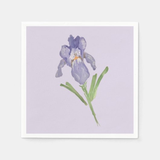 Lila Iris Blume Malerei Serviette (Vorderseite)
