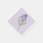 Lila Iris Blume Malerei Serviette (Ecke)