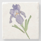 Lila Iris Blume Malerei Stone Untersetzer (Vorderseite)
