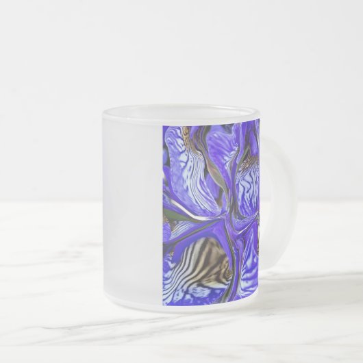 Lila Iris-Blume Mattglastasse (VorderseiteRechts)