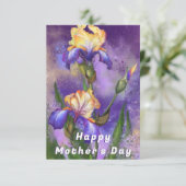 Lila Iris-Blume Muttertagskarte Karte (Stehend Vorderseite)