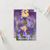 Lila Iris-Blume Muttertagskarte Karte (Vorderseite/Rückseite Beispiel)