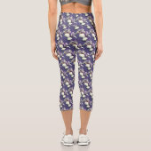 Lila Iris-Blume Naturmuster Capri Leggings (Rückseite)