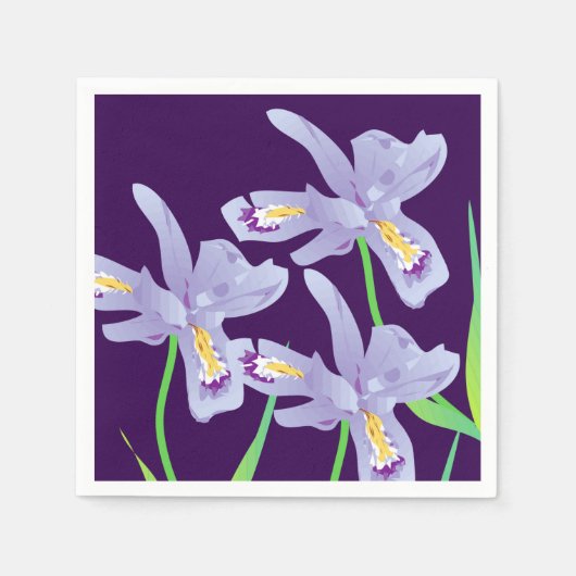 Lila Iris Blume Paper Napkin Serviette (Vorderseite)