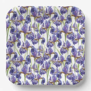 Lila Iris-Blume Pappteller