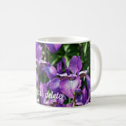 Lila Iris-Blume Personalisiert Kaffeetasse (VorderseiteRechts)