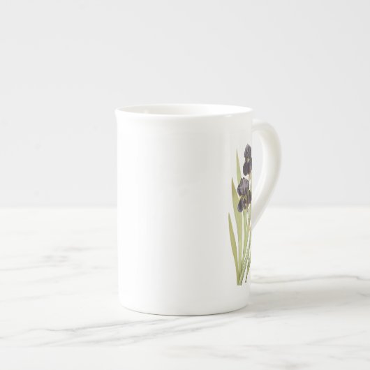 Lila Iris-Blume Porzellantasse (Vorderseite Rechts)