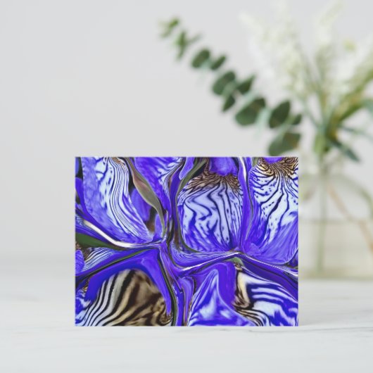 Lila Iris-Blume Postkarte (Stehend Vorderseite)