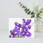 lila Iris-Blume Postkarte (Stehend Vorderseite)