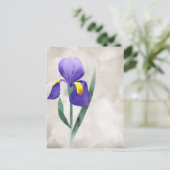 lila Iris-Blume Postkarte (Stehend Vorderseite)