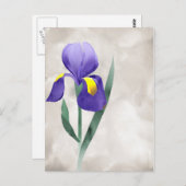 lila Iris-Blume Postkarte (Vorne/Hinten)