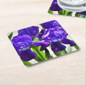 Lila Iris-Blume Rechteckiger Pappuntersetzer (angewinkelt)