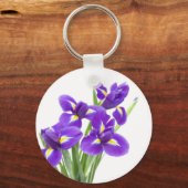 lila Iris-Blume Schlüsselanhänger (Vorderseite)