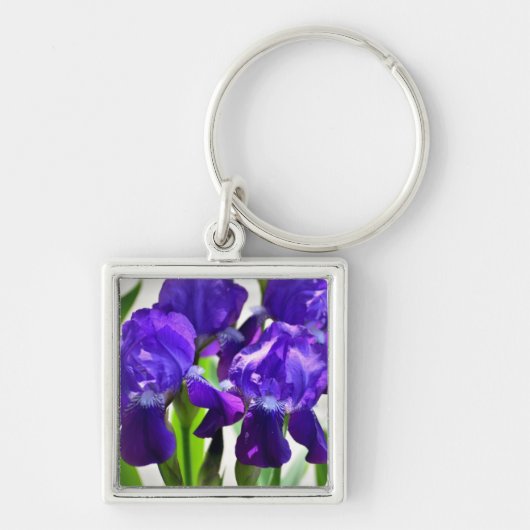 Lila Iris-Blume Schlüsselanhänger (Vorne)