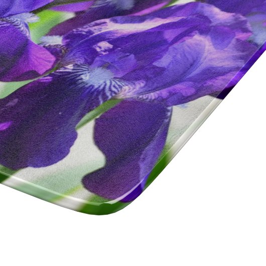 Lila Iris-Blume Schneidebrett (Ecke)