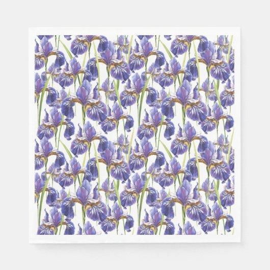 Lila Iris-Blume Serviette (Vorderseite)