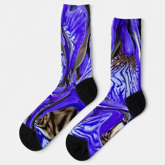 Lila Iris-Blume Socken (Linkes Detail)