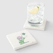 Lila Iris-Blume Steinuntersetzer (Seitenansicht)