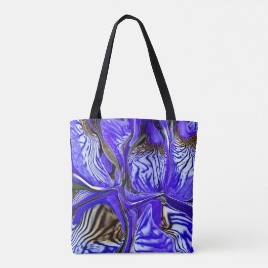 Lila Iris-Blume Tasche (Rückseite)