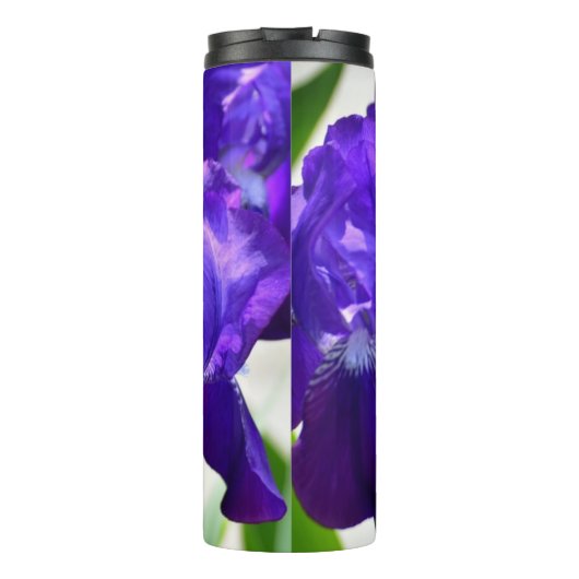 Lila Iris-Blume Thermosbecher (Rückseite)