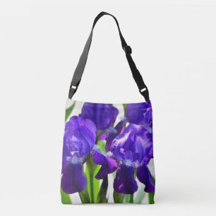Lila Iris-Blume Tragetaschen Mit Langen Trägern
