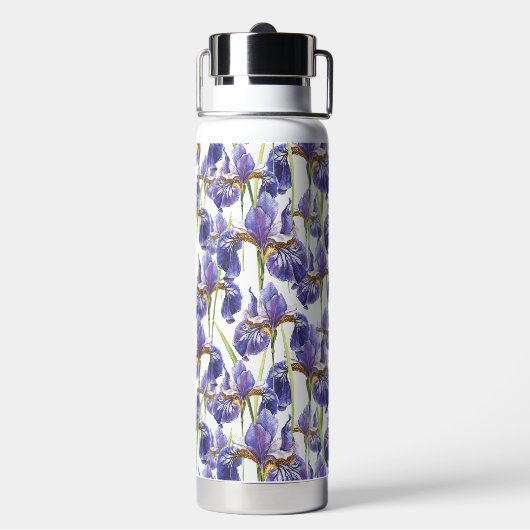 Lila Iris-Blume Trinkflasche (Hinten)