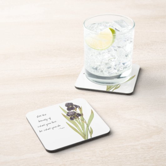 Lila Iris-Blume Untersetzer (Rechte Seite)