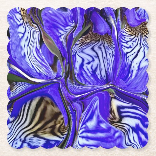 Lila Iris-Blume Untersetzer (Vorderseite)