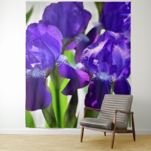 Lila Iris-Blume Wandteppich