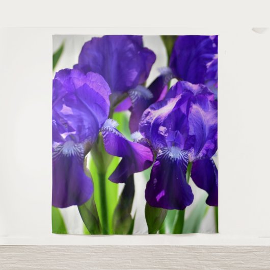 Lila Iris-Blume Wandteppich (Vorderseite)