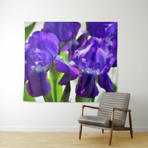 Lila Iris-Blume Wandteppich