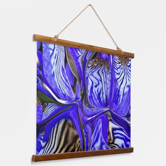 Lila Iris-Blume Wandteppich Mit Holzrahmen (Gewinkelt)