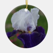 Lila Iris Blume Weihnachtsfeier Keramikornament (Vorne)