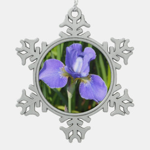 Lila Iris-Blume Weihnachtsschmuck Schneeflocken Zinn-Ornament