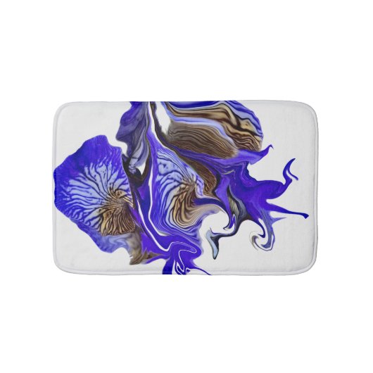 Lila Iris Blume Wirbel Badematte (Vorderseite)