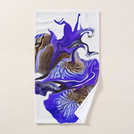 Lila Iris Blume Wirbel Badhandtuch Set (Handtuch)