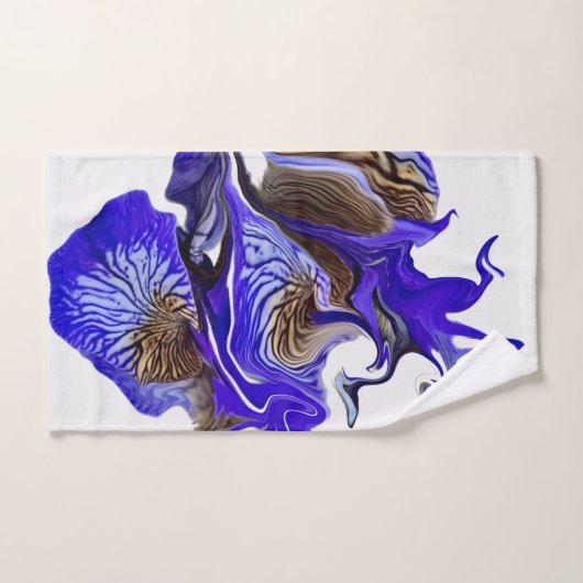 Lila Iris Blume Wirbel Badhandtuch Set (Handtuch)