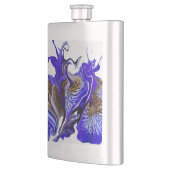 Lila Iris Blume Wirbel Flachmann (Links)