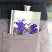 Lila Iris Blume Wirbel Flachmann (Beispiel)