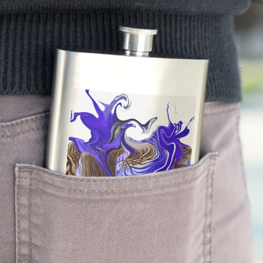 Lila Iris Blume Wirbel Flachmann (Beispiel)