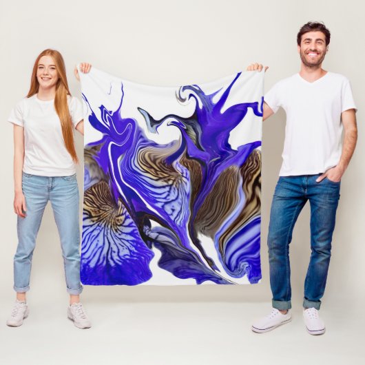 Lila Iris Blume Wirbel Fleecedecke (Beispiel)