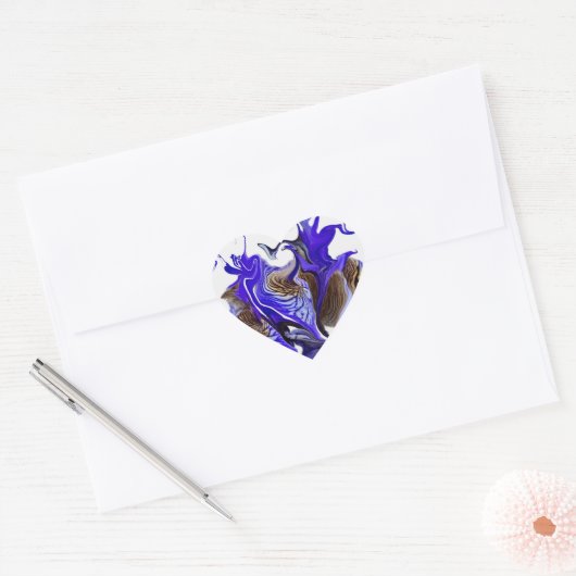 Lila Iris Blume Wirbel Herz-Aufkleber (Umschlag)