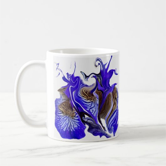 Lila Iris Blume Wirbel Kaffeetasse (Links)