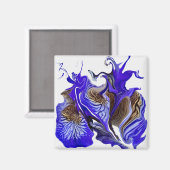 Lila Iris Blume Wirbel Magnet (Vorderseite/Rückseite)